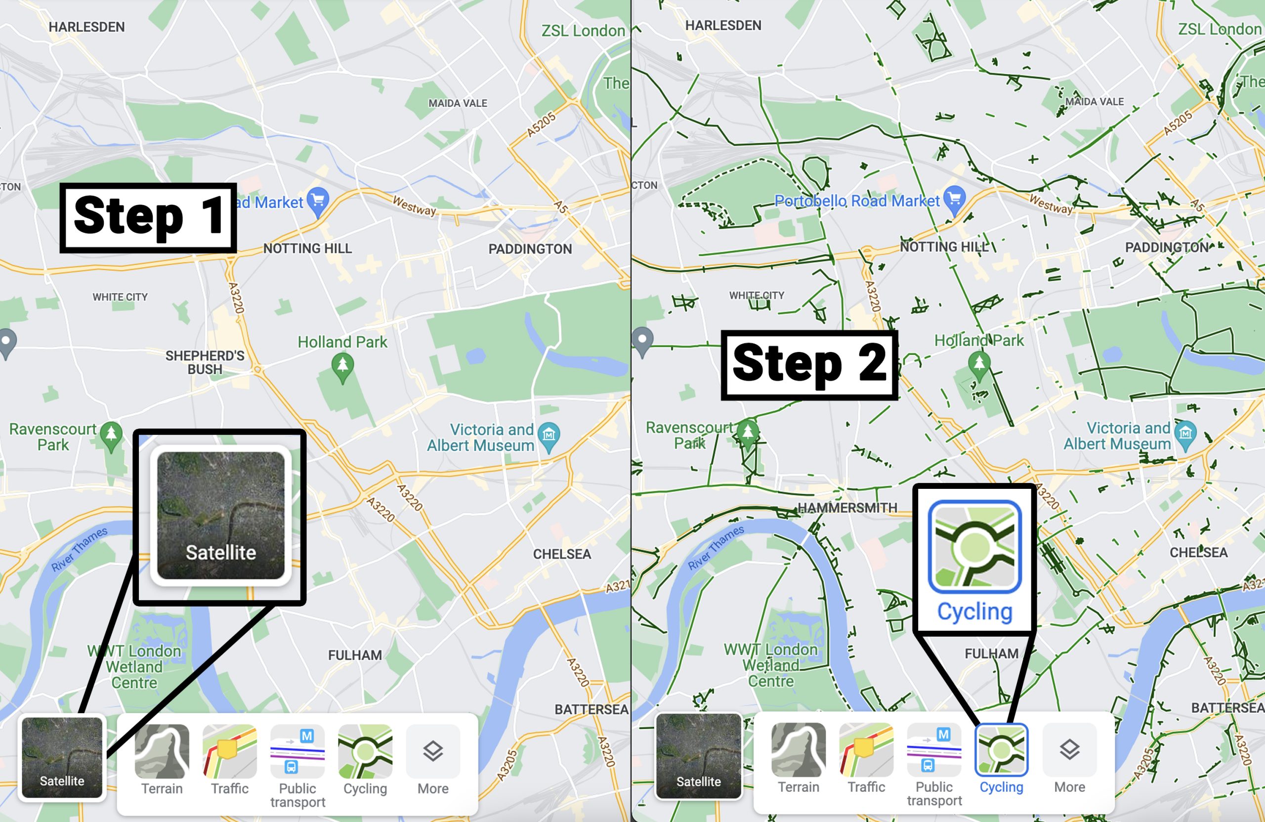 Google Maps Cycle Routes | How to Show Bike Lanes on Google