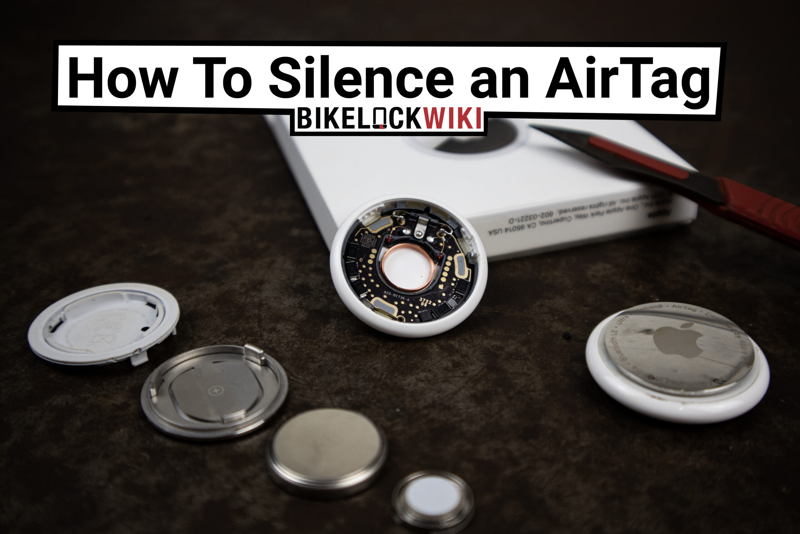 an image of a silenced AirTag with the speaker removed