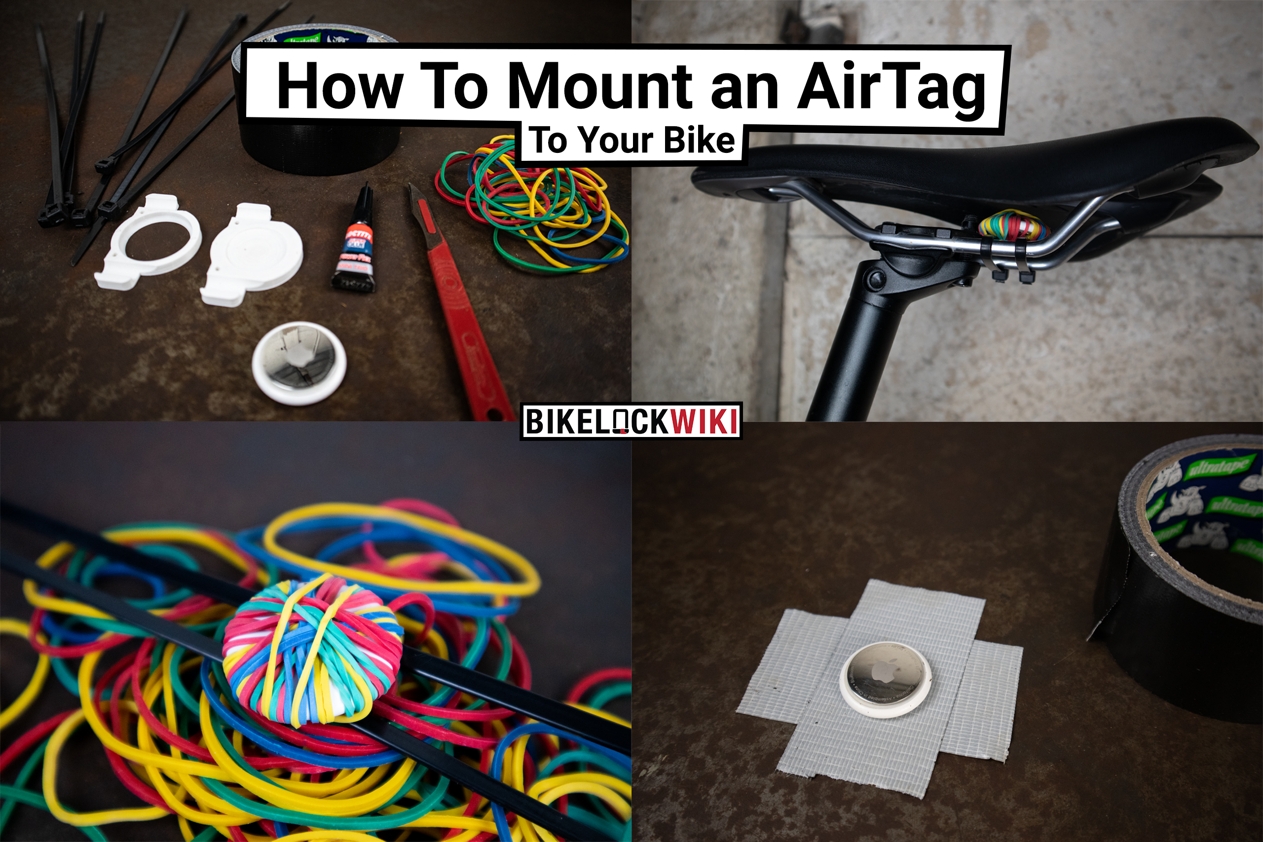different ways to mount an AirTag to your bike